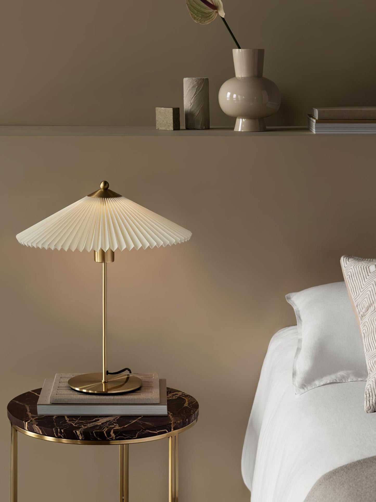 Perla Pleated Table Lamp - Adjustable Brightness & Elegant Design