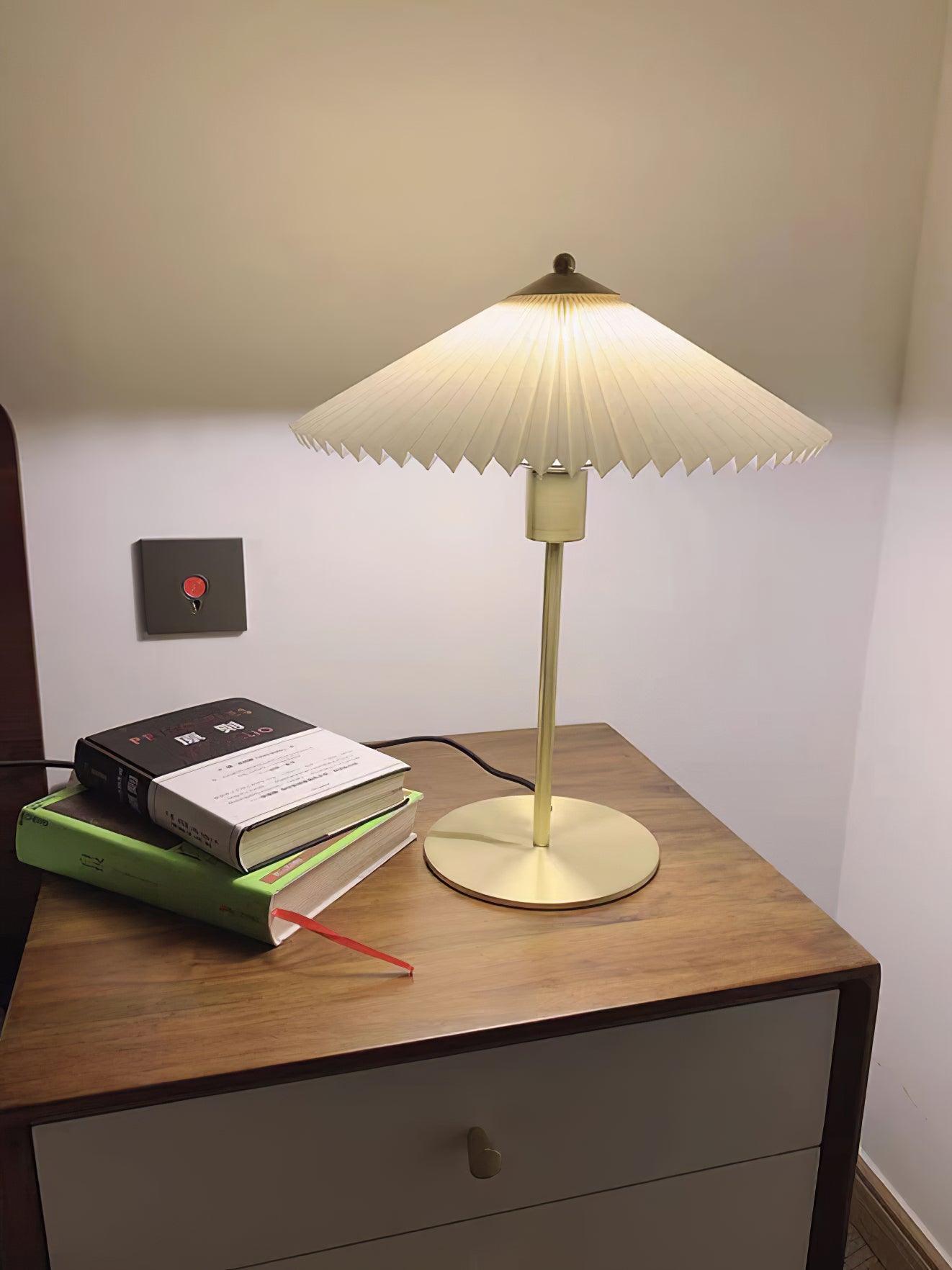 Perla Pleated Table Lamp - Adjustable Brightness & Elegant Design