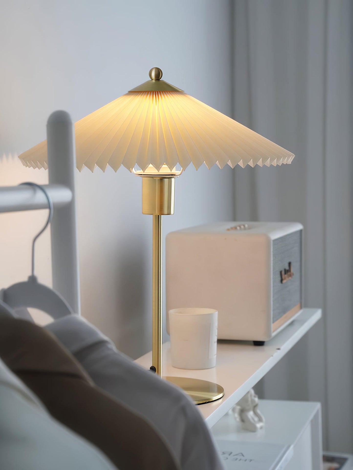 Perla Pleated Table Lamp - Adjustable Brightness & Elegant Design