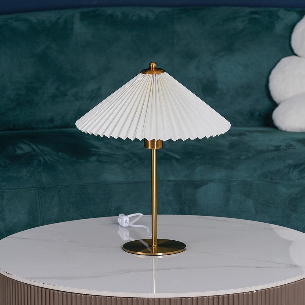 Perla Pleated Table Lamp - Adjustable Brightness & Elegant Design