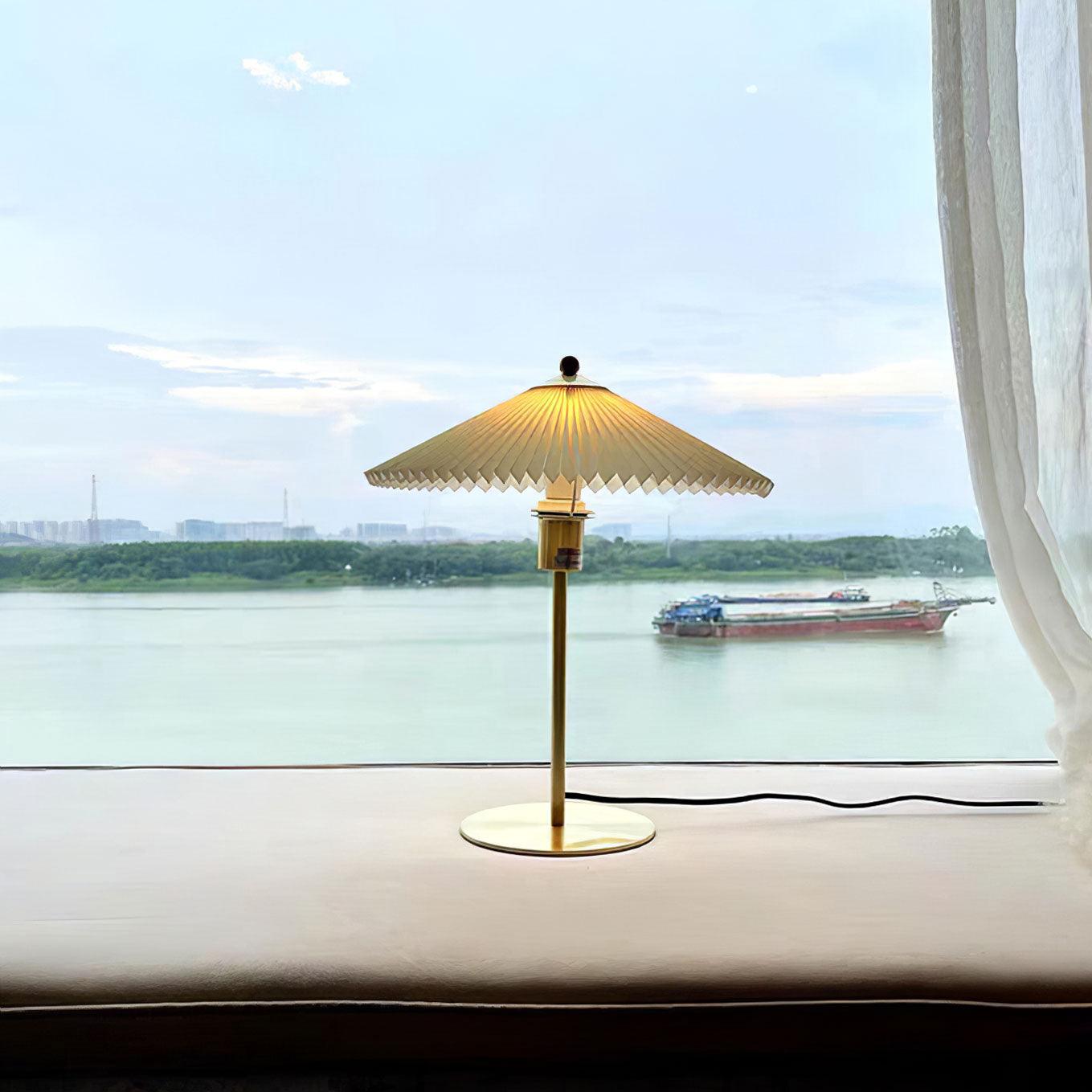 Perla Pleated Table Lamp - Adjustable Brightness & Elegant Design