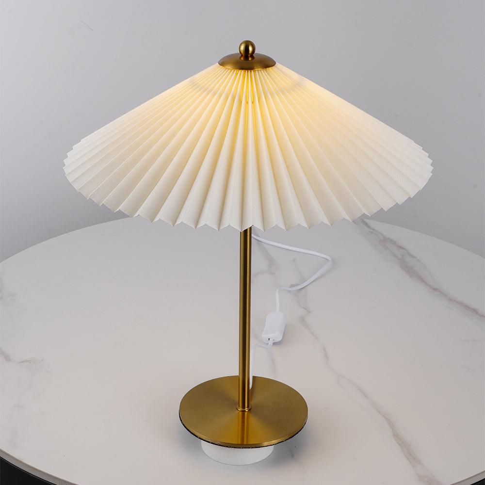 Perla Pleated Table Lamp - Adjustable Brightness & Elegant Design