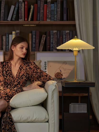 Perla Pleated Table Lamp - Adjustable Brightness & Elegant Design