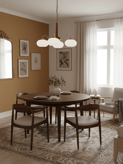 Elegant Persimmon Chandelier - Adjustable Height, Energy-Efficient LED