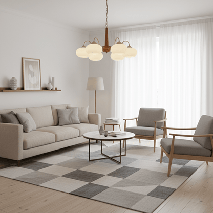 Elegant Persimmon Chandelier - Adjustable Height, Energy-Efficient LED