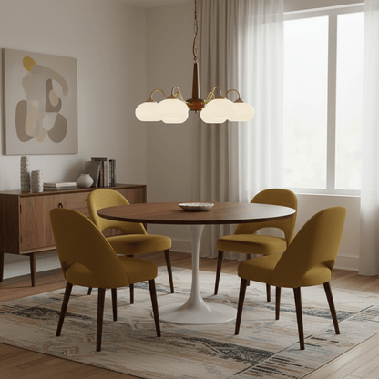 Elegant Persimmon Chandelier - Adjustable Height, Energy-Efficient LED