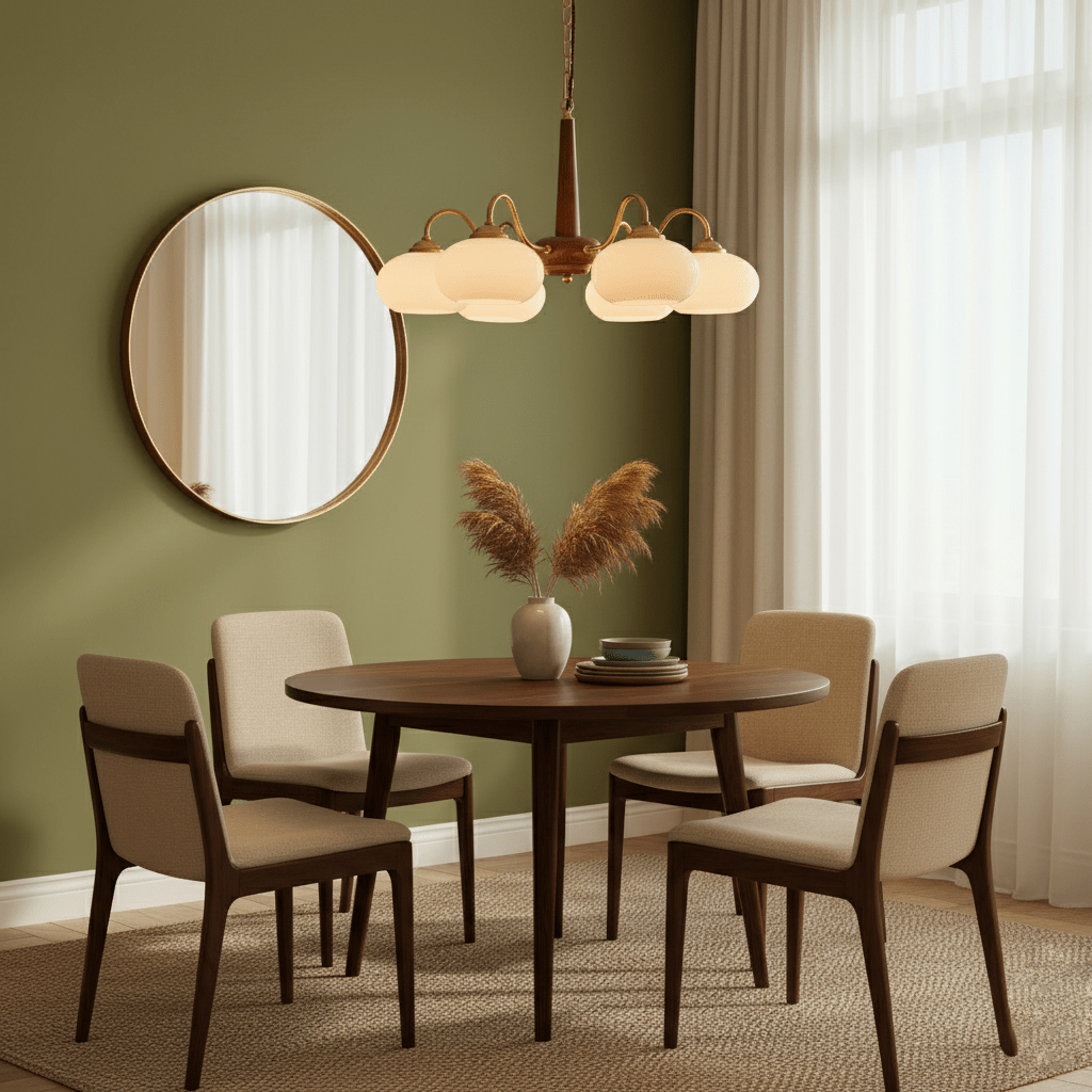 Elegant Persimmon Chandelier - Adjustable Height, Energy-Efficient LED