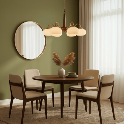 Elegant Persimmon Chandelier - Adjustable Height, Energy-Efficient LED