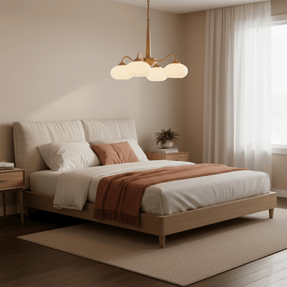 Elegant Persimmon Chandelier - Adjustable Height, Energy-Efficient LED