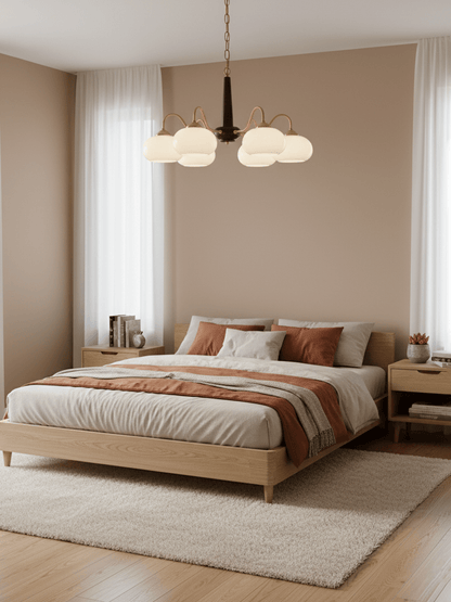 Elegant Persimmon Chandelier - Adjustable Height, Energy-Efficient LED