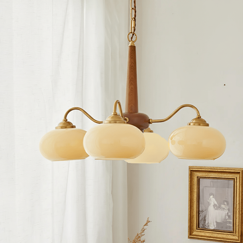 Elegant Persimmon Chandelier - Adjustable Height, Energy-Efficient LED