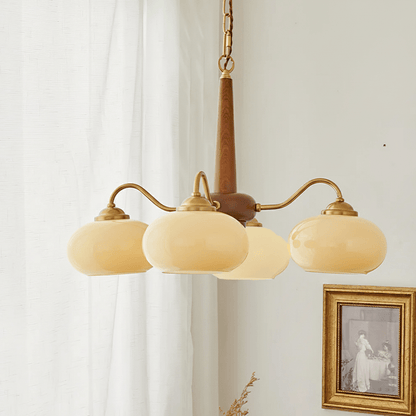Elegant Persimmon Chandelier - Adjustable Height, Energy-Efficient LED