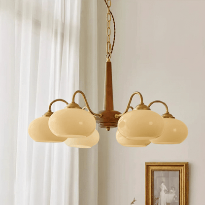 Elegant Persimmon Chandelier - Adjustable Height, Energy-Efficient LED
