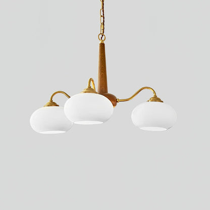 Elegant Persimmon Chandelier - Adjustable Height, Energy-Efficient LED