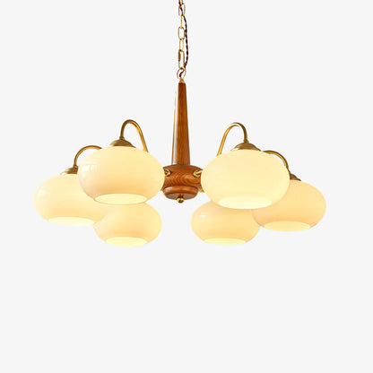 Elegant Persimmon Chandelier - Adjustable Height, Energy-Efficient LED