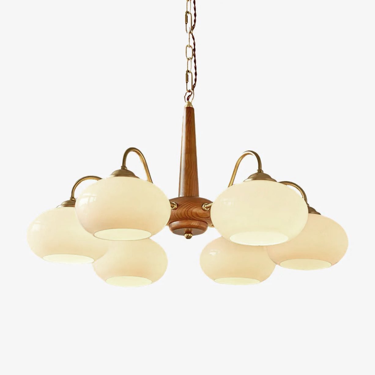Elegant Persimmon Chandelier - Adjustable Height, Energy-Efficient LED