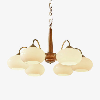Elegant Persimmon Chandelier - Adjustable Height, Energy-Efficient LED