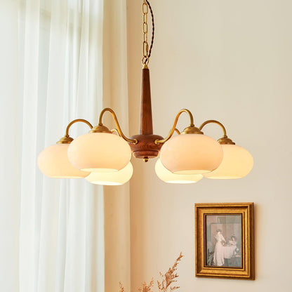 Elegant Persimmon Chandelier - Adjustable Height, Energy-Efficient LED