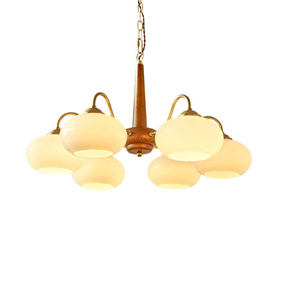 Elegant Persimmon Chandelier - Adjustable Height, Energy-Efficient LED