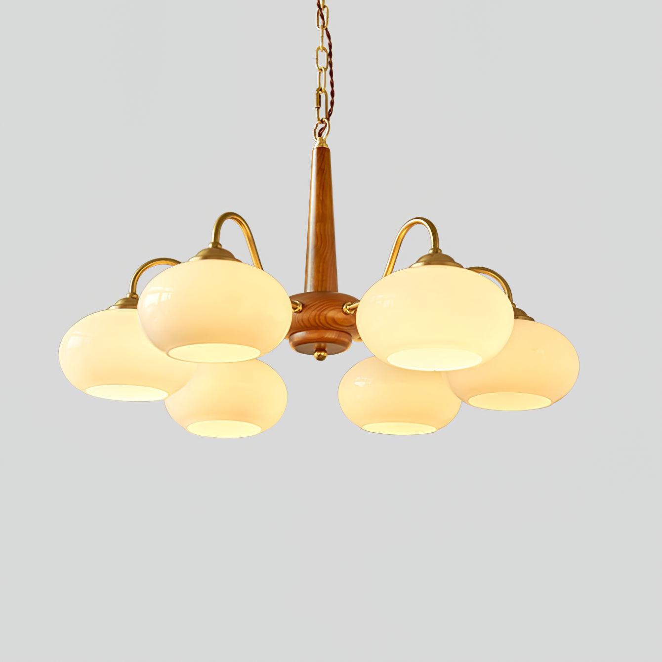 Elegant Persimmon Chandelier - Adjustable Height, Energy-Efficient LED