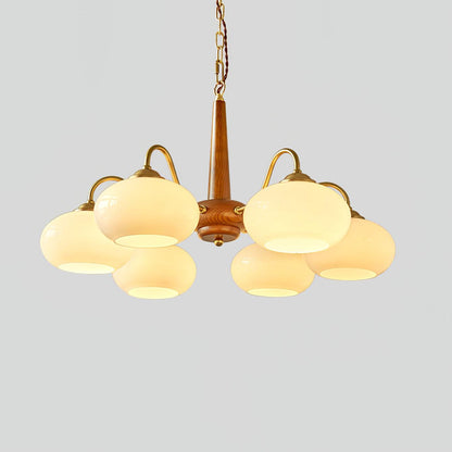 Elegant Persimmon Chandelier - Adjustable Height, Energy-Efficient LED