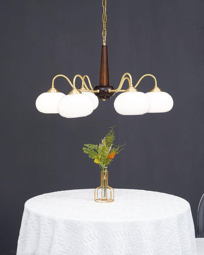 Elegant Persimmon Chandelier - Adjustable Height, Energy-Efficient LED