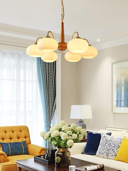 Elegant Persimmon Chandelier - Adjustable Height, Energy-Efficient LED