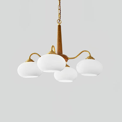 Elegant Persimmon Chandelier - Adjustable Height, Energy-Efficient LED