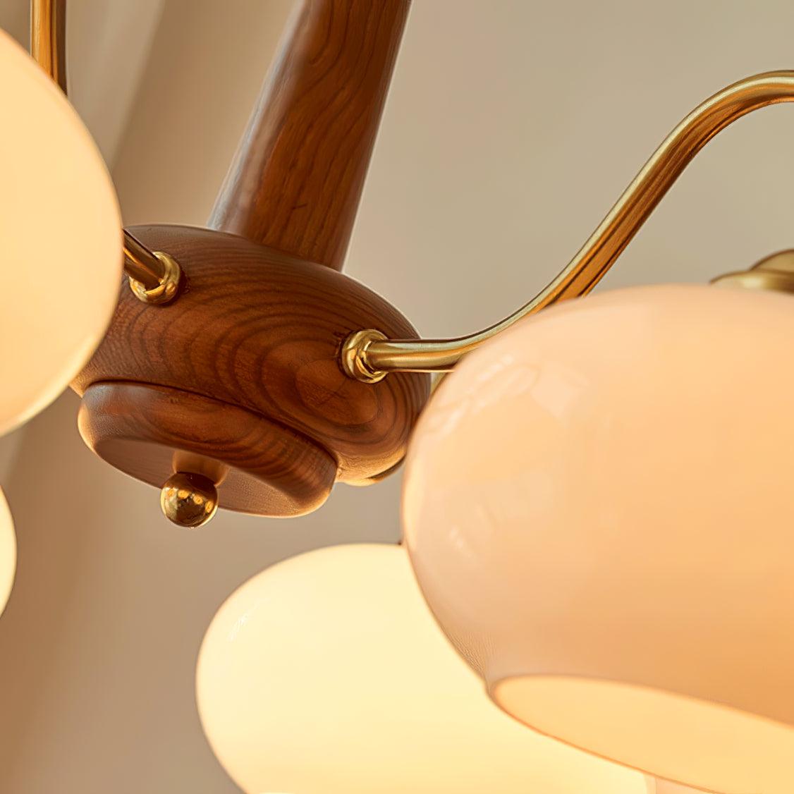 Elegant Persimmon Chandelier - Adjustable Height, Energy-Efficient LED