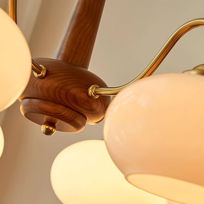 Elegant Persimmon Chandelier - Adjustable Height, Energy-Efficient LED