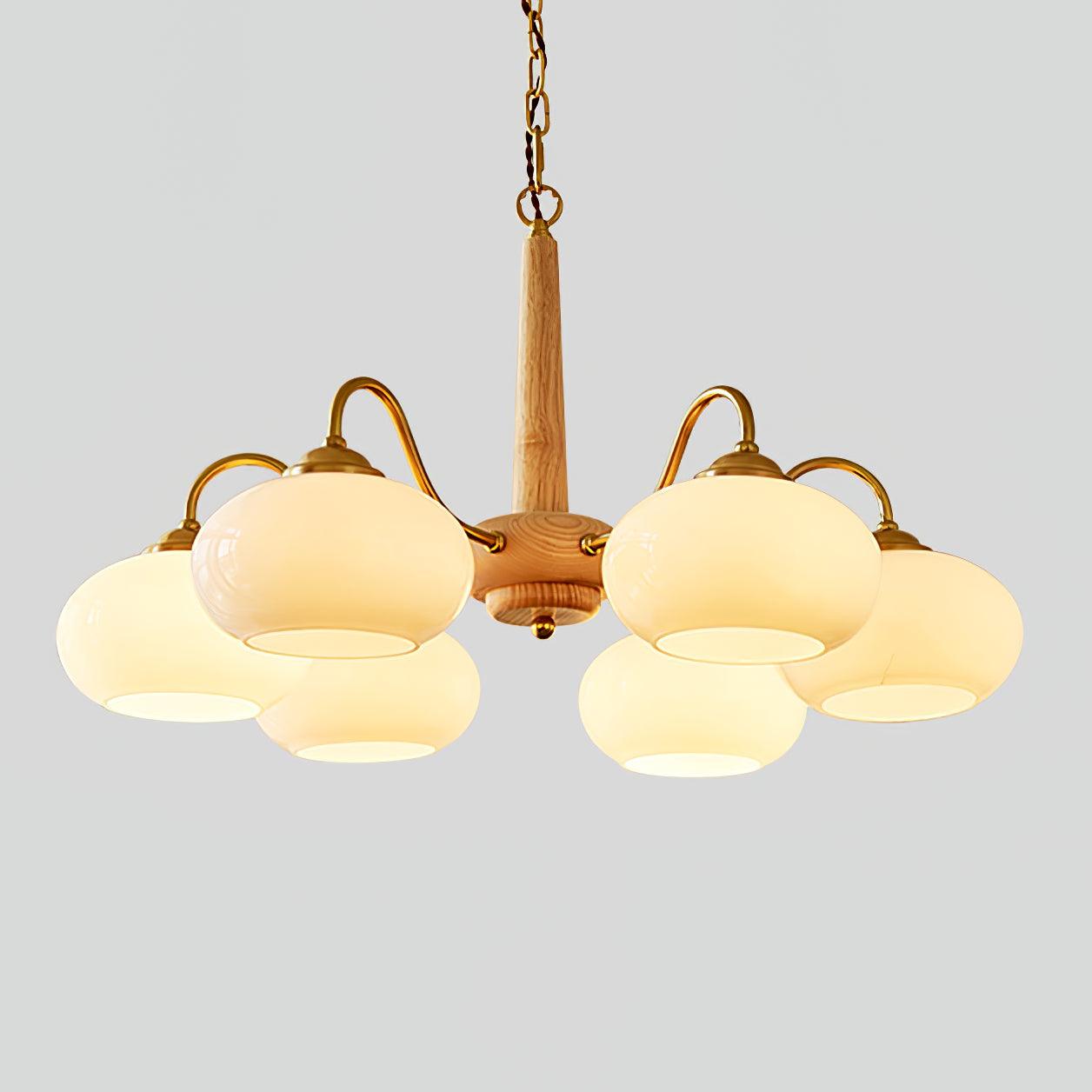 Elegant Persimmon Chandelier - Adjustable Height, Energy-Efficient LED