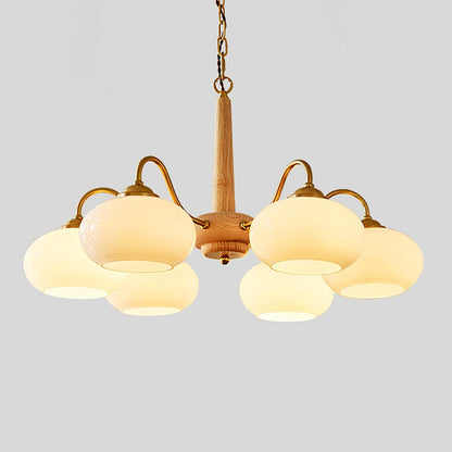 Elegant Persimmon Chandelier - Adjustable Height, Energy-Efficient LED