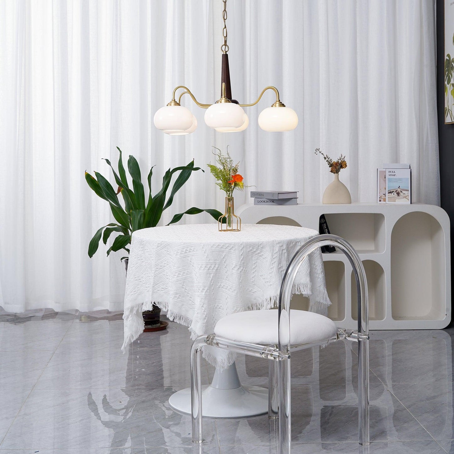 Elegant Persimmon Chandelier - Adjustable Height, Energy-Efficient LED