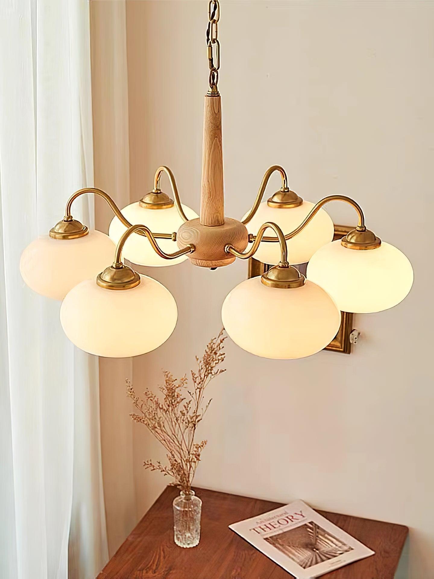 Elegant Persimmon Chandelier - Adjustable Height, Energy-Efficient LED