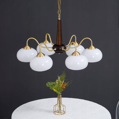 Elegant Persimmon Chandelier - Adjustable Height, Energy-Efficient LED