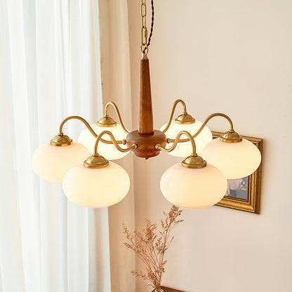 Elegant Persimmon Chandelier - Adjustable Height, Energy-Efficient LED