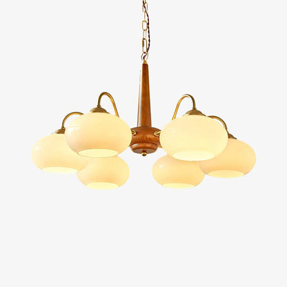 Elegant Persimmon Chandelier - Adjustable Height, Energy-Efficient LED