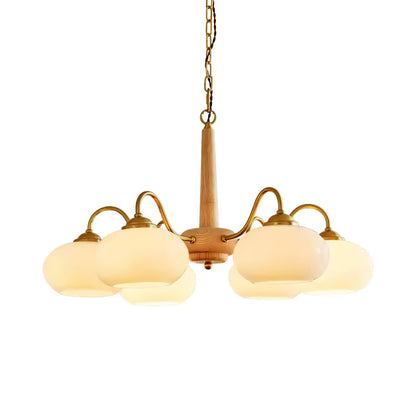 Elegant Persimmon Chandelier - Adjustable Height, Energy-Efficient LED