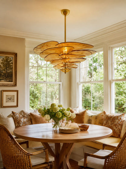 Elegant Petals Glass Chandelier - Dimmable, Energy-Efficient Lighting