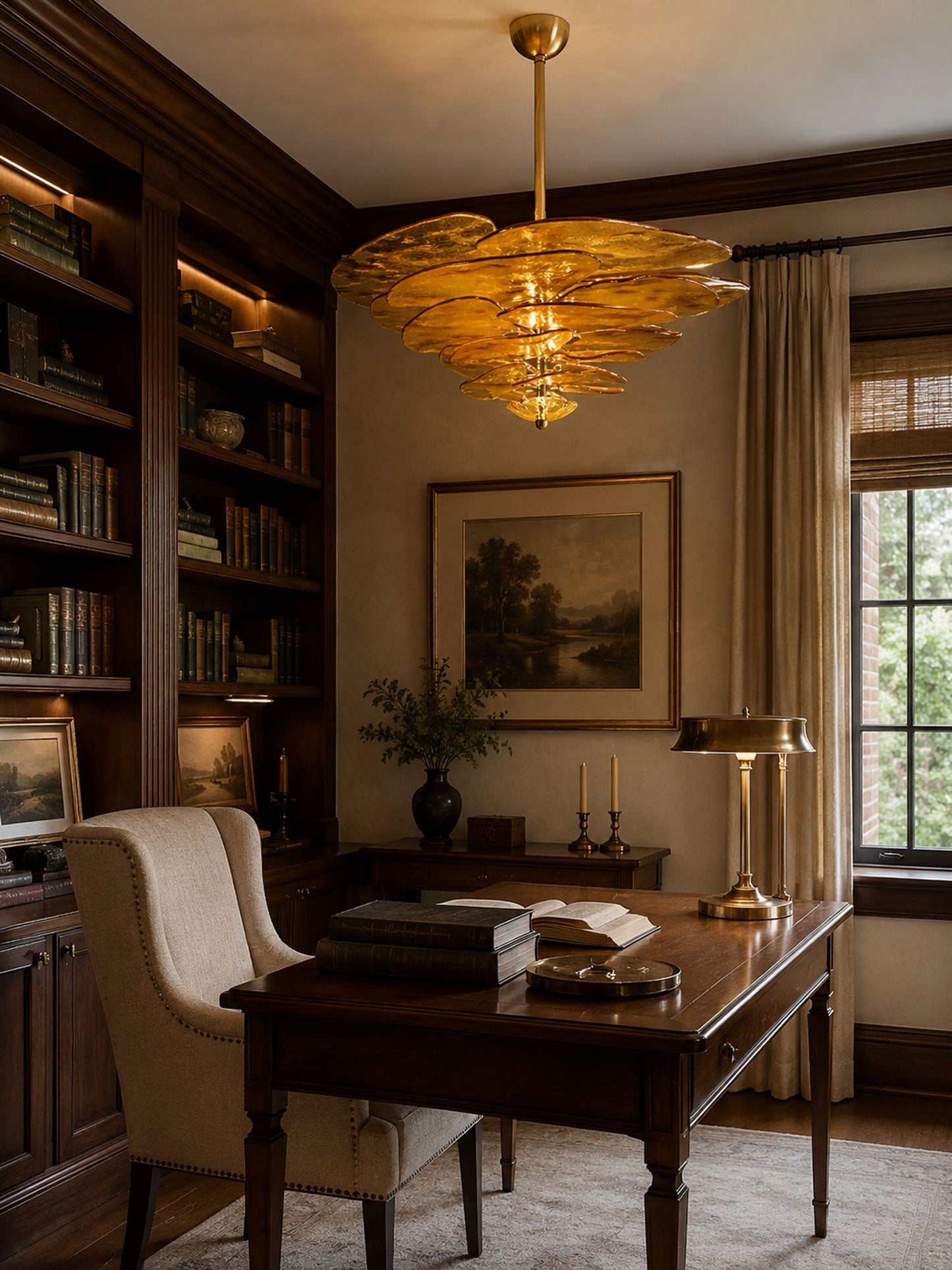 Elegant Petals Glass Chandelier - Dimmable, Energy-Efficient Lighting