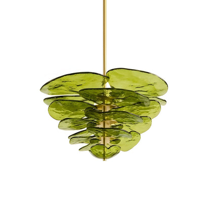 Elegant Petals Glass Chandelier - Dimmable, Energy-Efficient Lighting