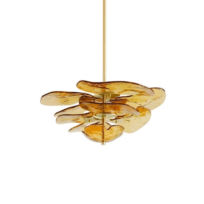 Elegant Petals Glass Chandelier - Dimmable, Energy-Efficient Lighting
