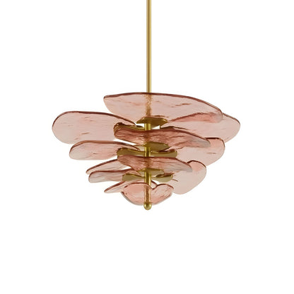Elegant Petals Glass Chandelier - Dimmable, Energy-Efficient Lighting