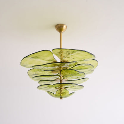 Elegant Petals Glass Chandelier - Dimmable, Energy-Efficient Lighting