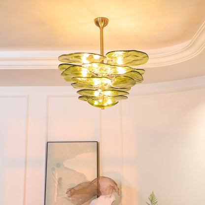 Elegant Petals Glass Chandelier - Dimmable, Energy-Efficient Lighting