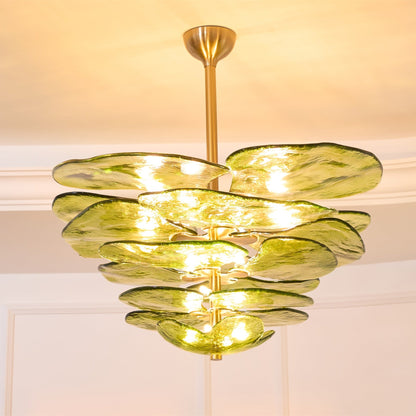 Elegant Petals Glass Chandelier - Dimmable, Energy-Efficient Lighting