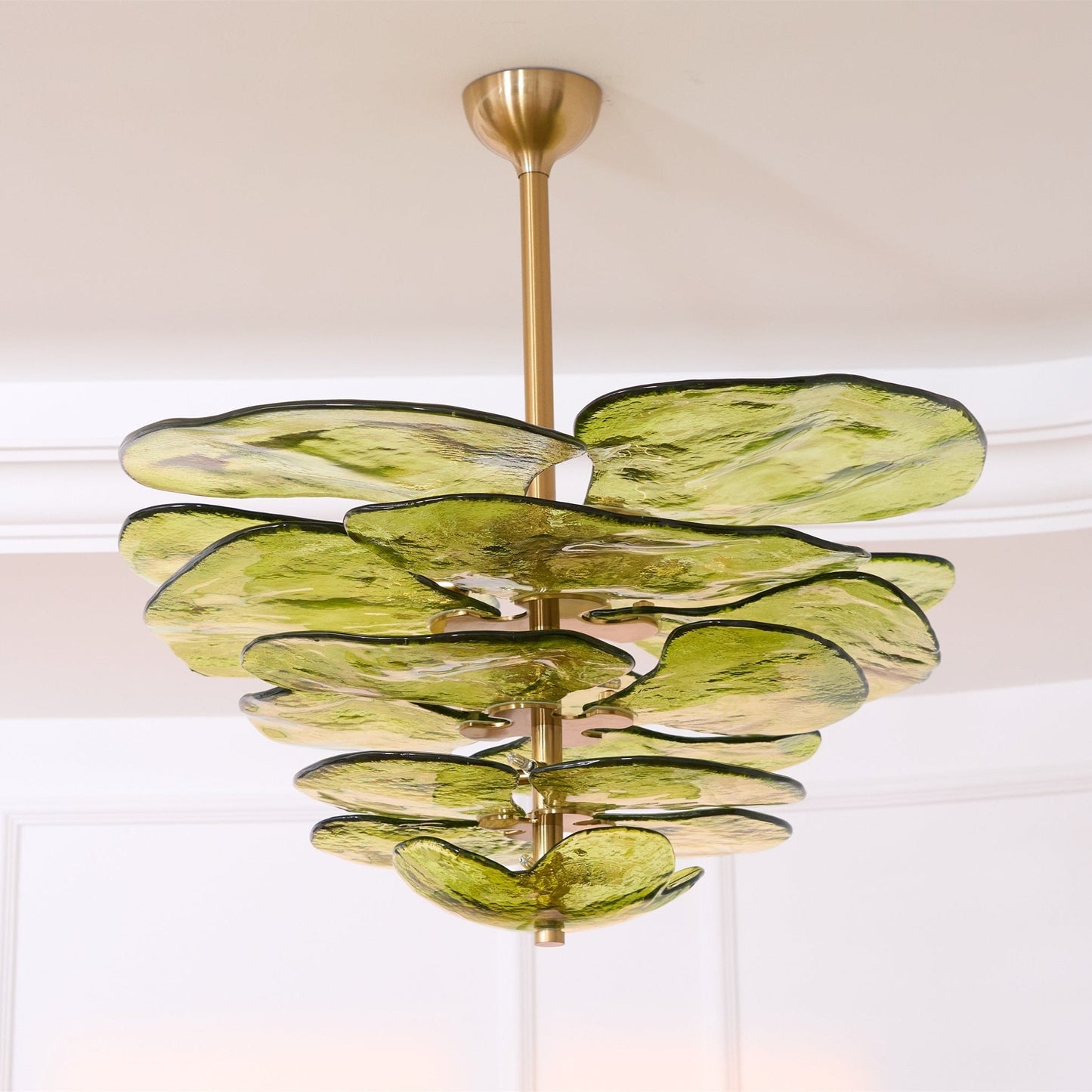 Elegant Petals Glass Chandelier - Dimmable, Energy-Efficient Lighting