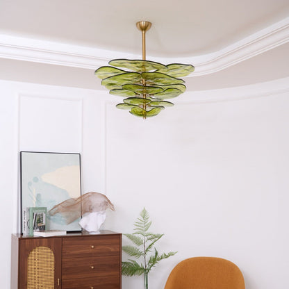 Elegant Petals Glass Chandelier - Dimmable, Energy-Efficient Lighting