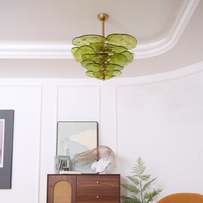 Elegant Petals Glass Chandelier - Dimmable, Energy-Efficient Lighting