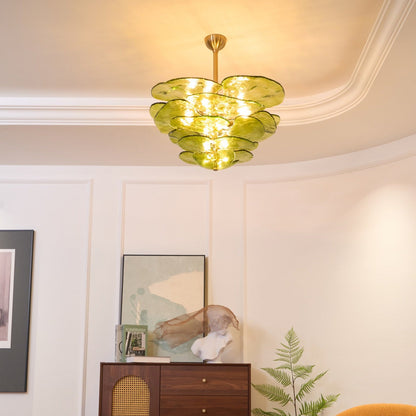 Elegant Petals Glass Chandelier - Dimmable, Energy-Efficient Lighting
